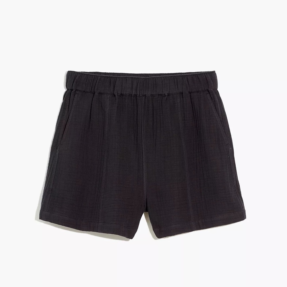 NWOT Madewell 100% Cotton High Waisted Pull on Black Shorts